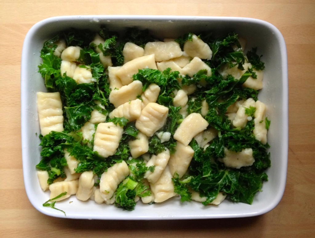 creamy kale and walnut gnocchi recipie