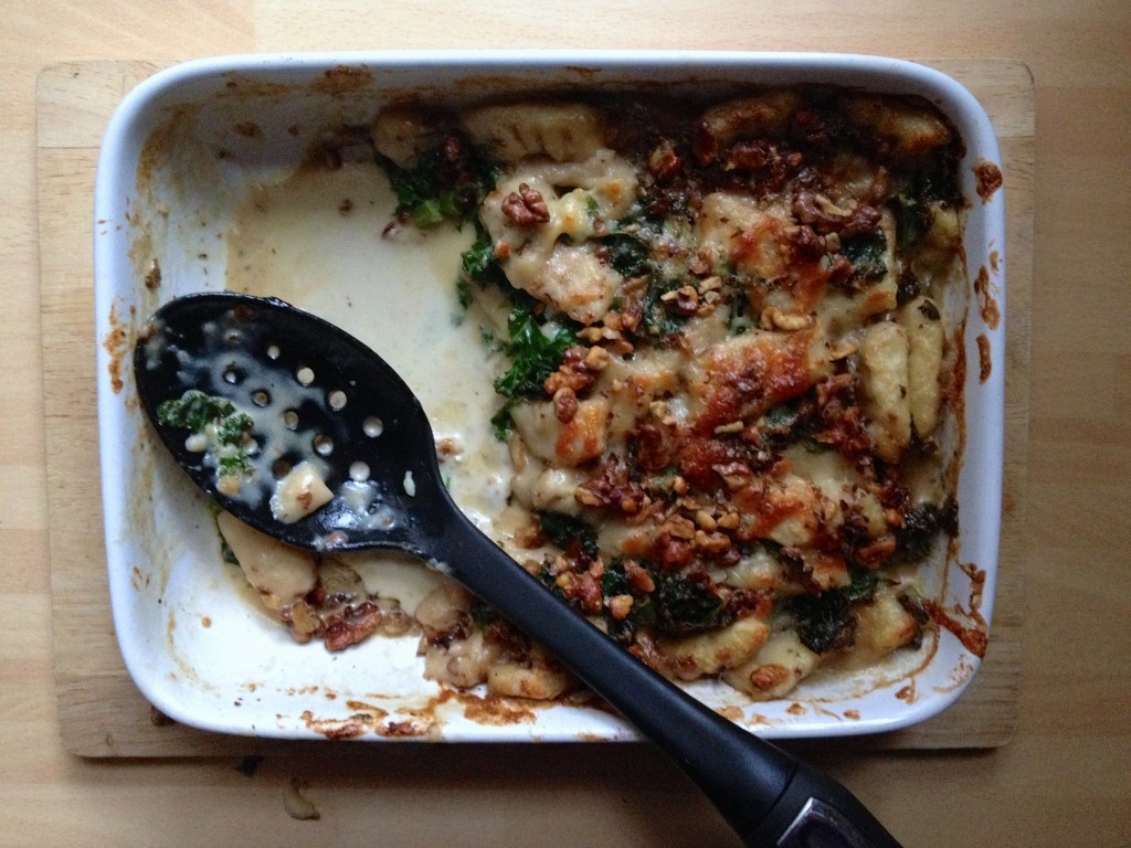 creamy kale and walnut gnocchi recipie