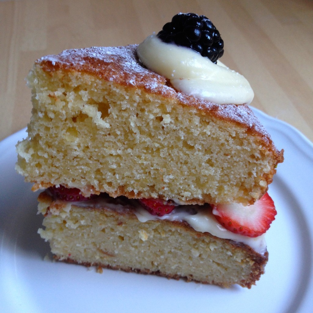almond Victoria sponge cake recipe