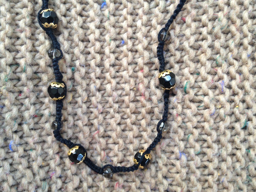 tatted bead necklace