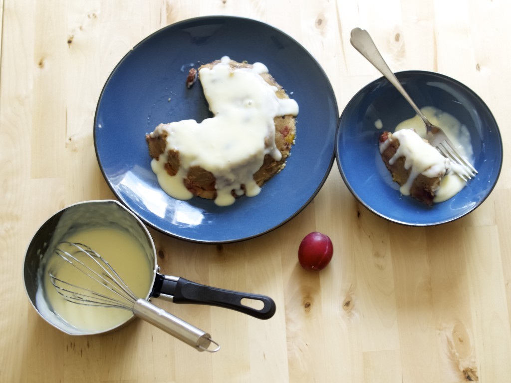 a healthier plum steamed pudding