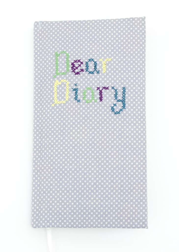 My new fabric covered "Dear Diary" book DIY
