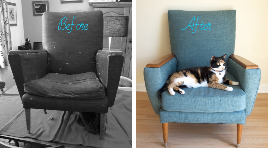 before and after chair upholstery