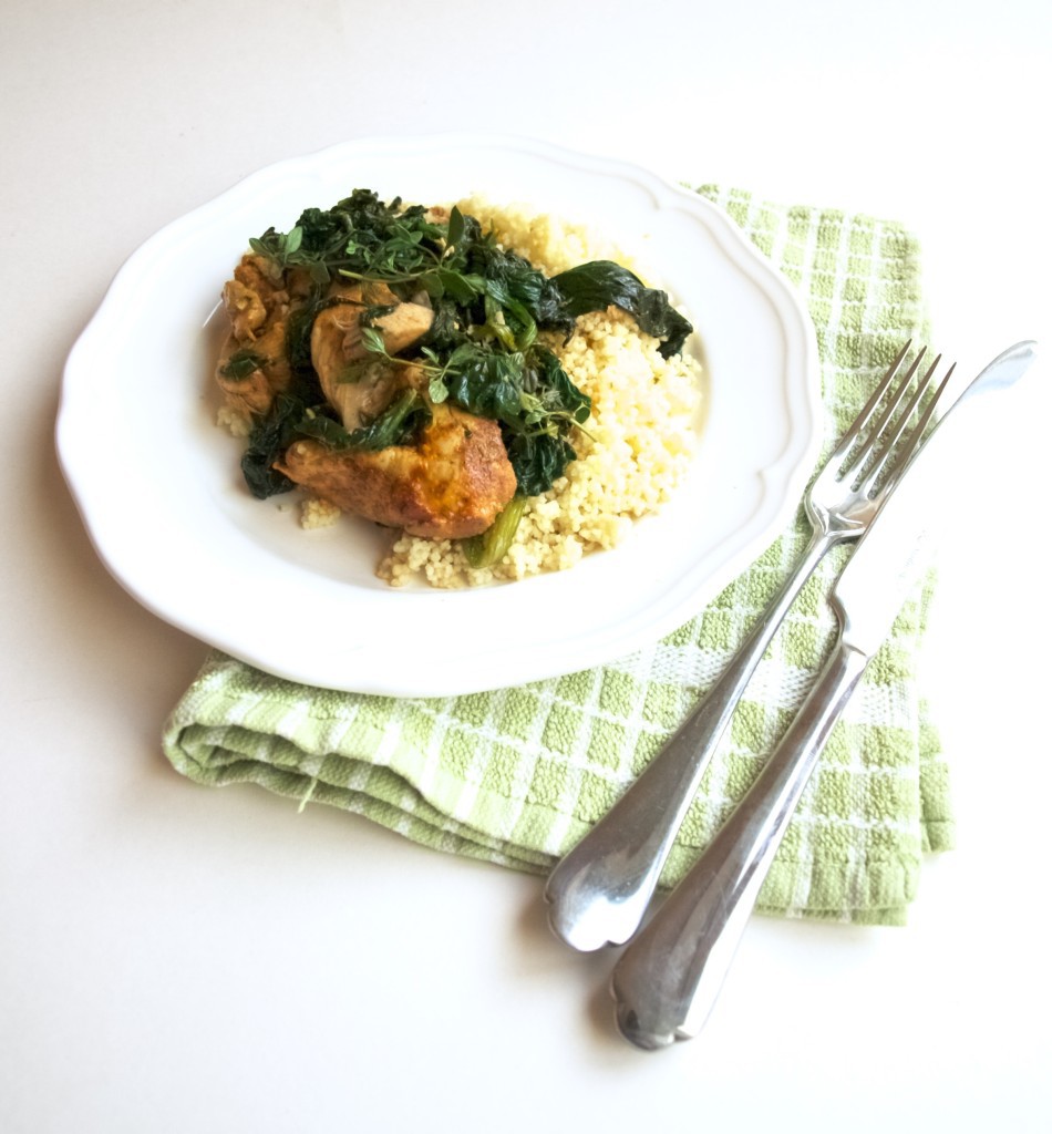Paprika chicken & spinach with white wine butter thyme sauce recipe