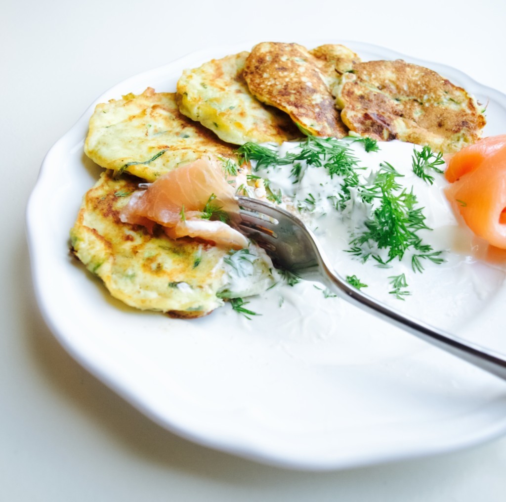 Courgette and goat cheese blinis recipe 