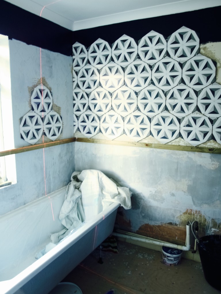 How we tiled the bathroom with hexagon tiles