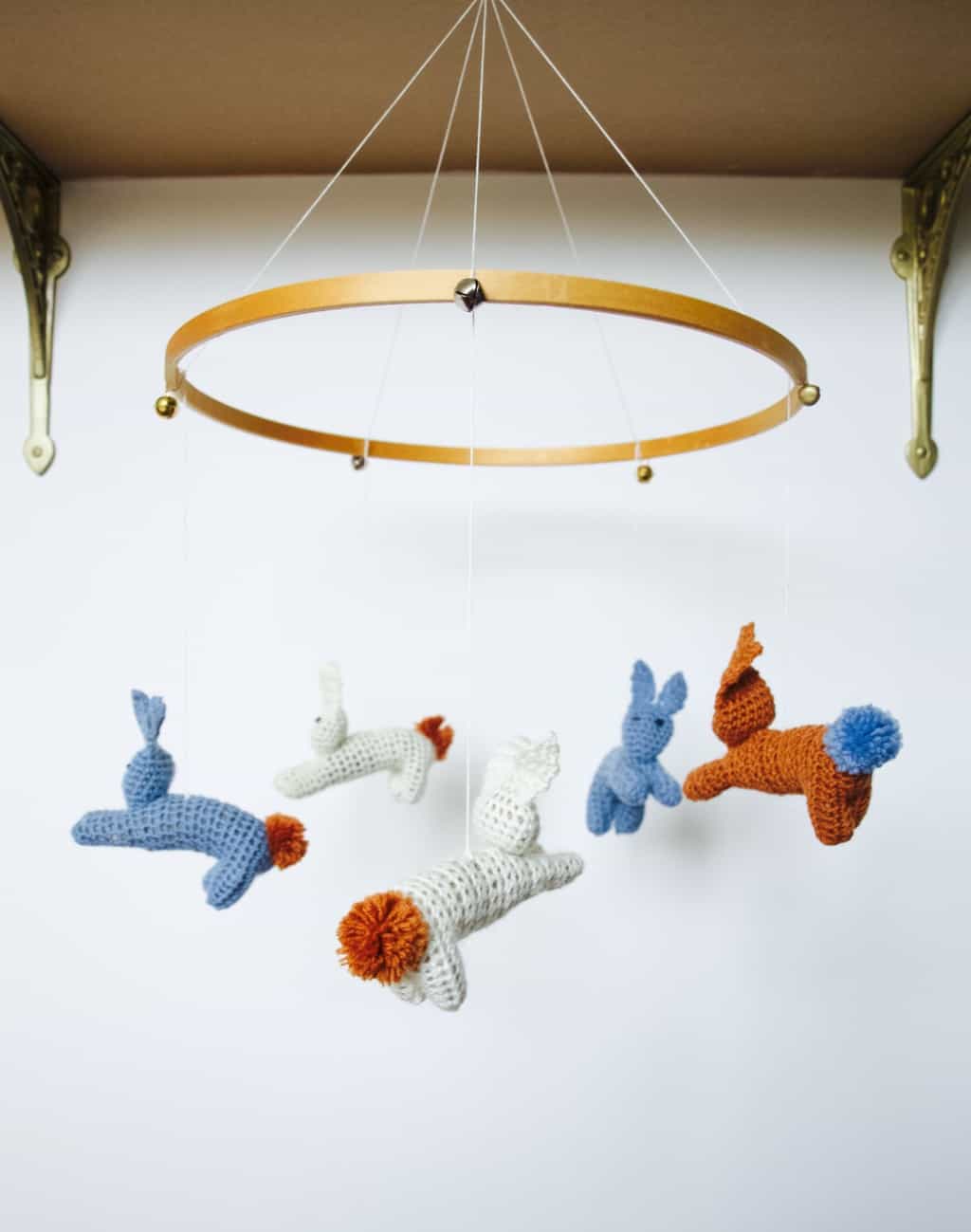 Jumping bunny baby mobile diy