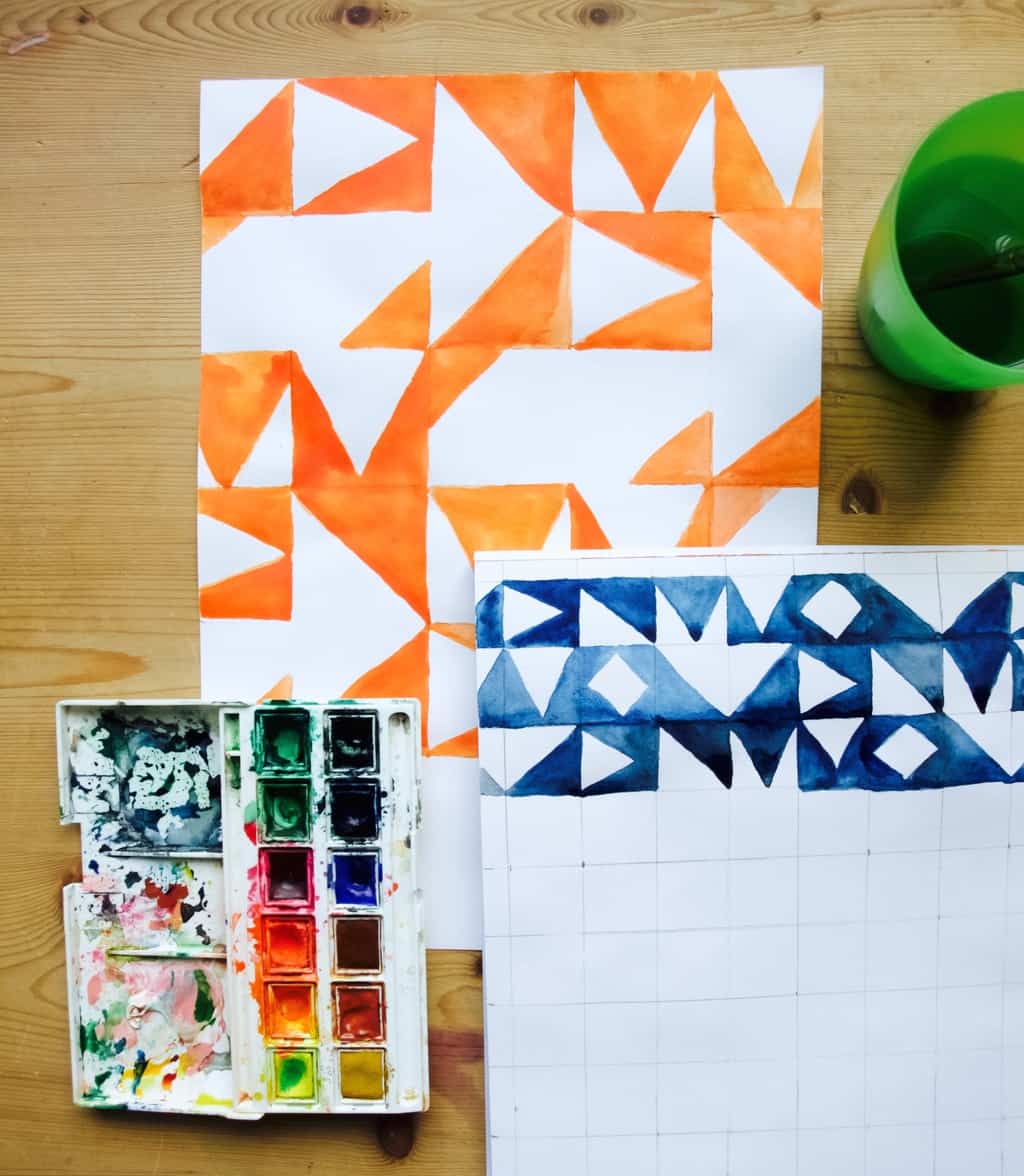 Repeating patterns with watercolour 